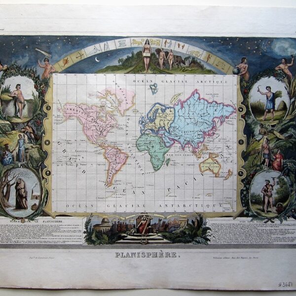 World - Mercator's Projection Planisphere - Levasseur