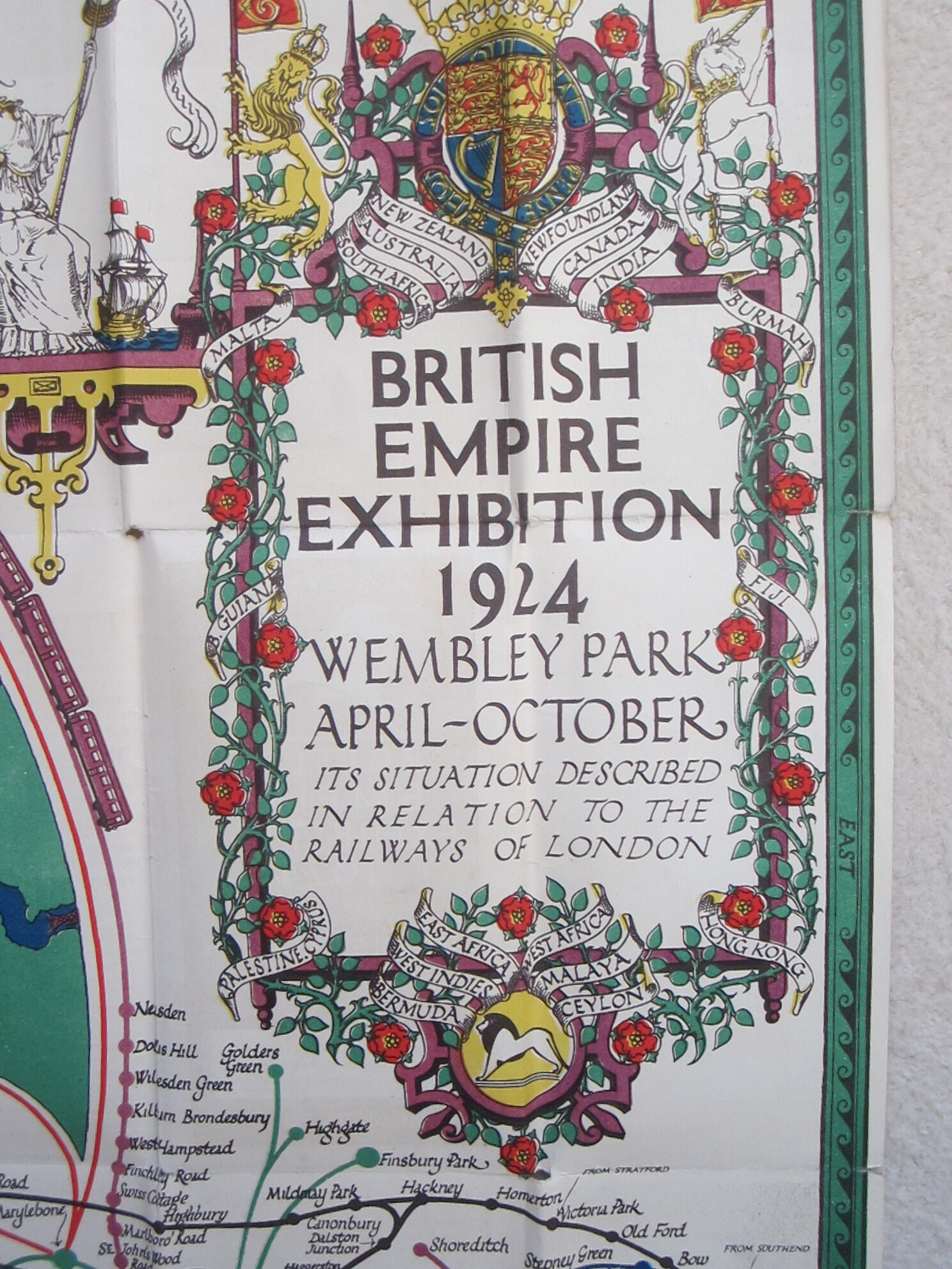 London - British Empire Exhibition - pictorial map