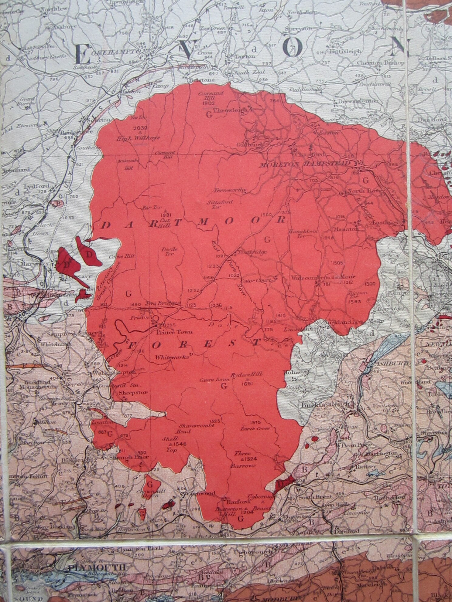 England - South Devon - South Dorset - Dartmoor - Geological Map - Curiosity - Folding map - Image 5