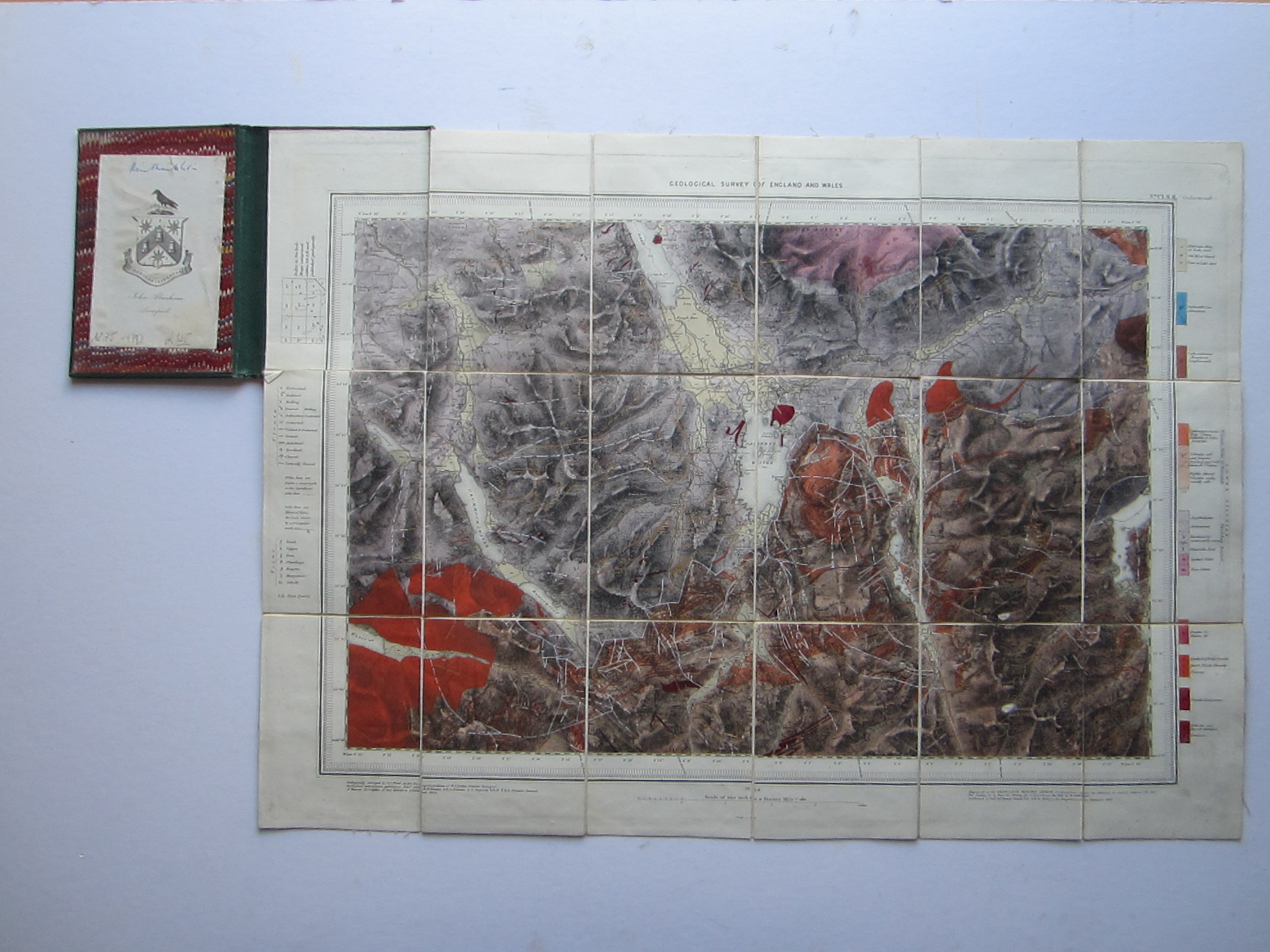 England - Cumberland - Lake District - Geological Map - Curiosity - Folding map