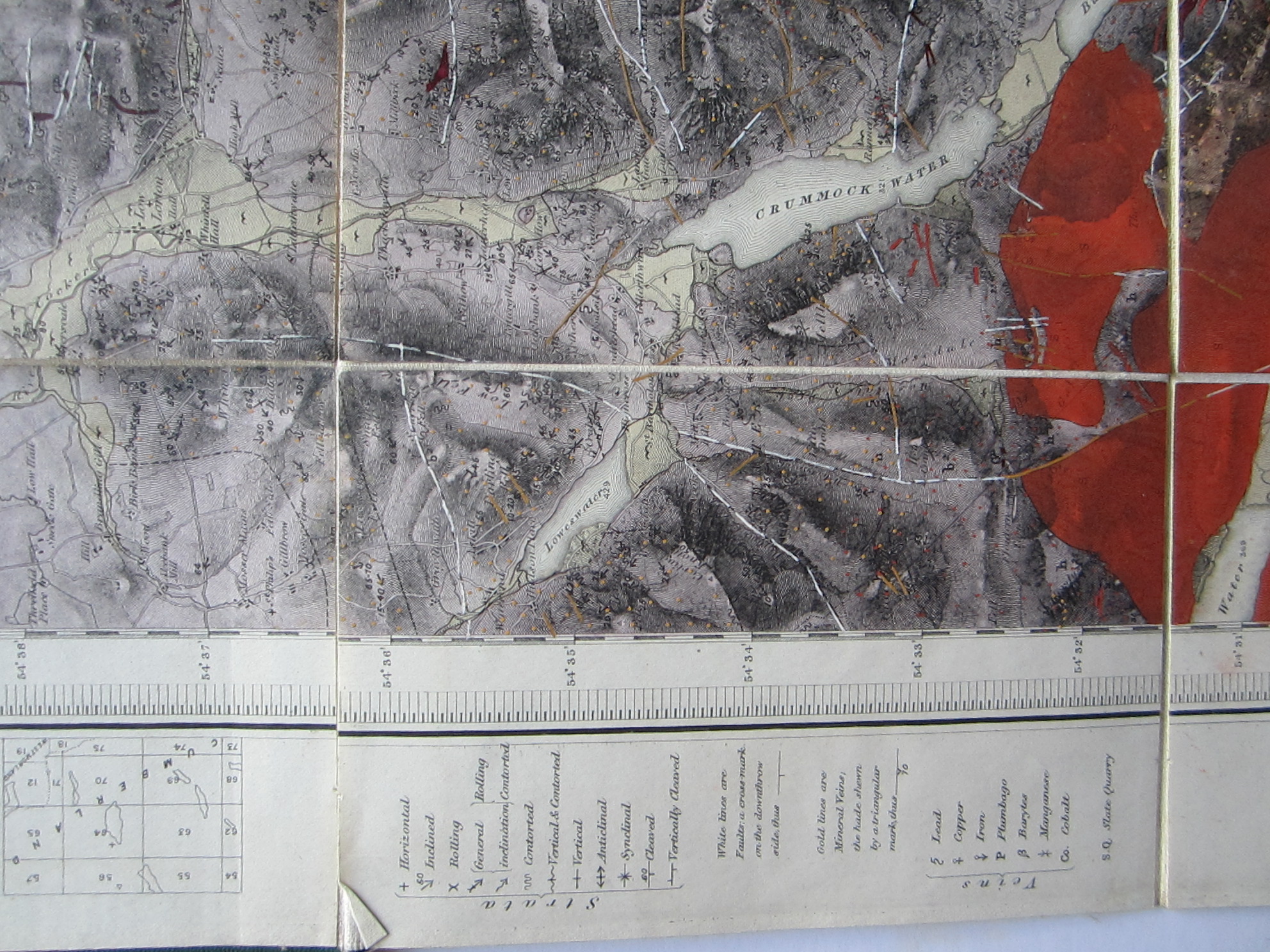 England - Cumberland - Lake District - Geological Map - Curiosity - Folding map - Image 6