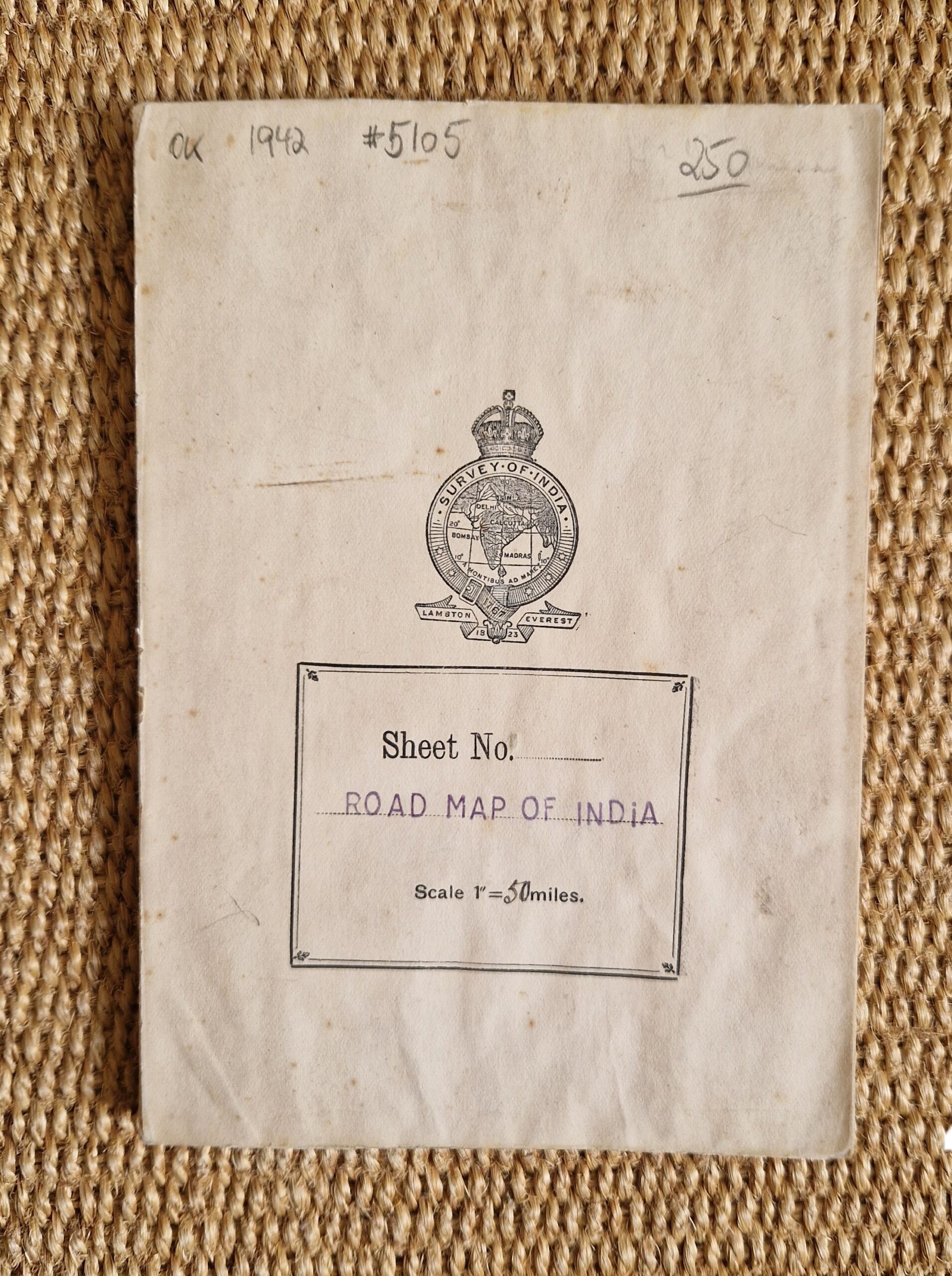 India - Folding map - Vintage maps