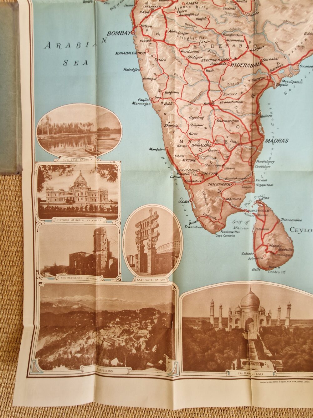 Asia - India - Ceylon - Sri Lanka - Folding map - Vintage - Map Woman