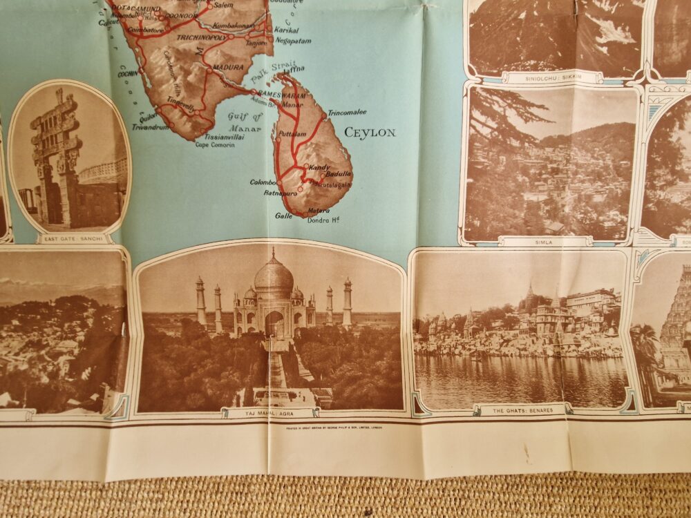 Asia - India - Ceylon - Sri Lanka - Folding map - Vintage - Map Woman