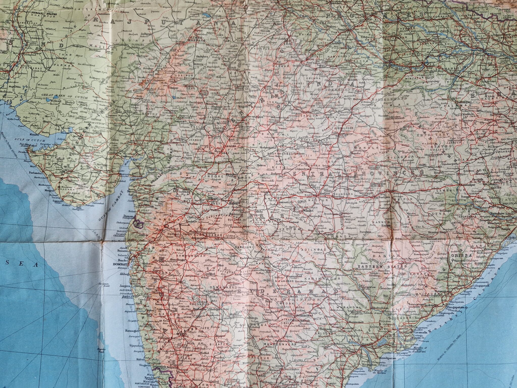 Asia - India - Burma - Ceylon - folding map - vintage map - Map Woman
