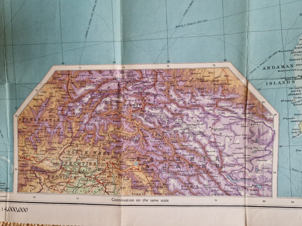 Asia - India - Burma - Ceylon - folding map - vintage map - Map Woman