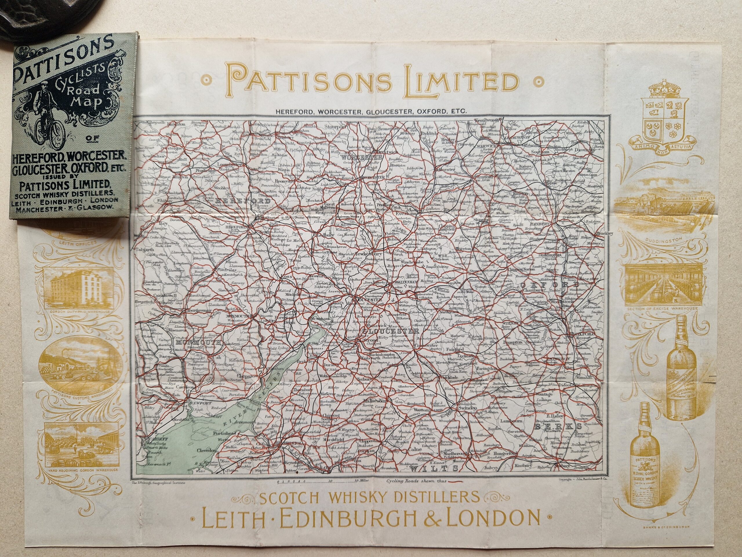 Counties Hereford - Worcester - Gloucester - Oxford - folding maps - curiosities - sports - whisky - Image 2