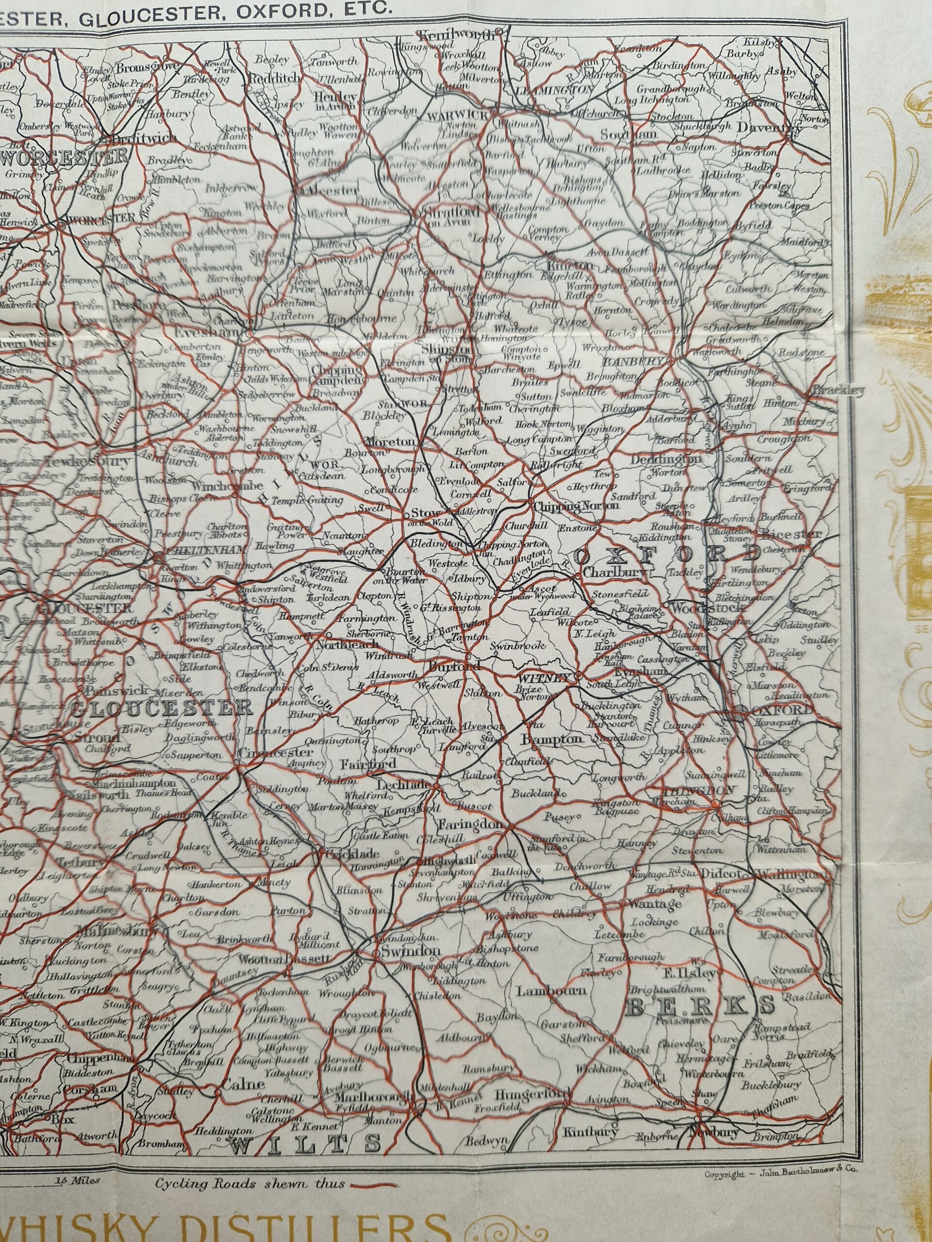 Counties Hereford - Worcester - Gloucester - Oxford - folding maps - curiosities - sports - whisky - Image 3