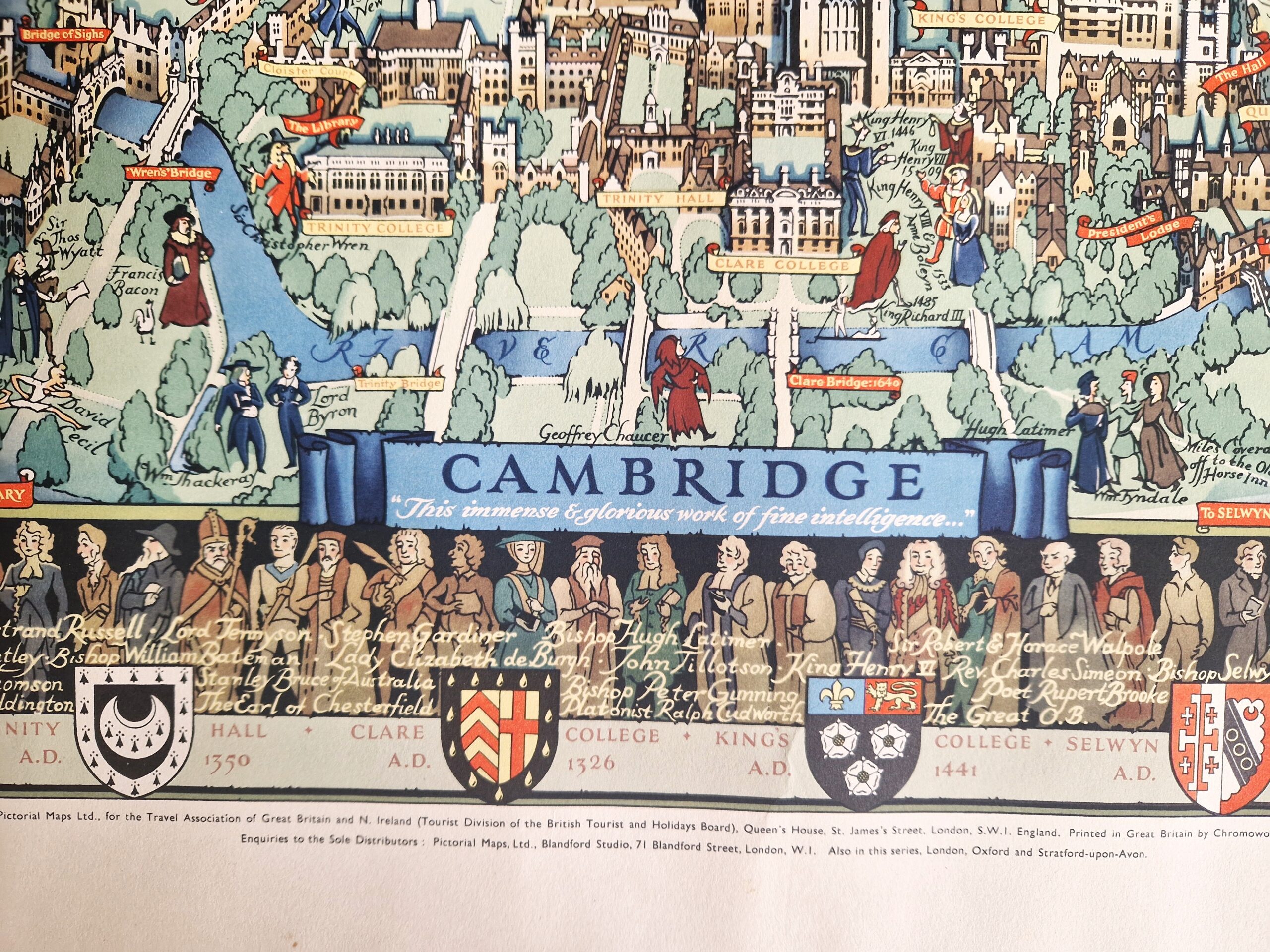 Cambridgeshire - Cambridge - Pictorial Map